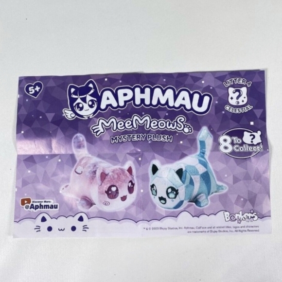 Aphmau Meemeow SAPPHIRE BLUE 6" Celestial Litter 4 Plush Cat Kitten Toy SEALED - Picture 5 of 12